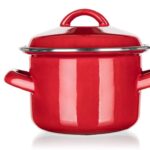 BANQUET MILTON Red Hrniec smaltovaný 12 cm; 0,78 l; s pokrievkou
