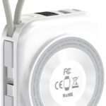 Choetech 10000 mAh LED display Dual Type-c Cable Out power bank for Mobile and Apple watch-Silver
