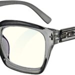 GLASSA Blue Light Blocking Glasses PCG 014, +0,00 dio, sivé transparentné